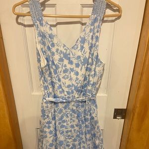 Blue & white floral dress